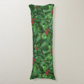 水彩クリスマスホリーベリー ボディピロー (正面縦)