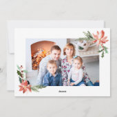 水彩クリスマスボタニカルポインセチア2写真 シーズンカード (裏面)