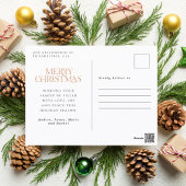 水彩クリスマスボタニカルリーフ1枚 シーズンポストカード