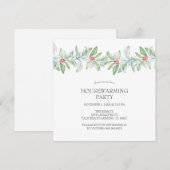 水彩クリスマスボタニカル新築祝いパーティー招待状 招待状 (正面/裏面)