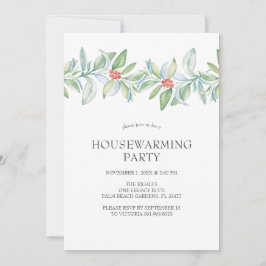 水彩クリスマスボタニカル 新築祝い招待状 招待状