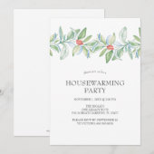 水彩クリスマスボタニカル 新築祝い招待状 招待状 (正面/裏面)