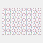 水彩クリスマスボーカラフルブルリース ラッピングペーパーシート (正面)