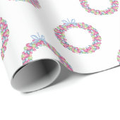 水彩クリスマスボーカラフルブルリース ラッピングペーパー (ロールコーナー)