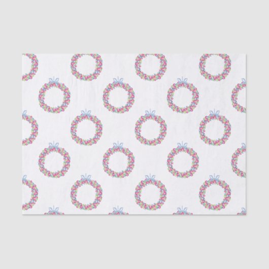 水彩クリスマスボーカラフルブルリース 薄葉紙 (正面)