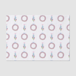 水彩クリスマスボーカラフルブルリース 薄葉紙