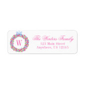 水彩クリスマスボードブルリースモノグラム ラベル (正面)