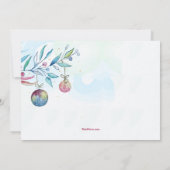 水彩クリスマスボール招待状 招待状 (裏面)