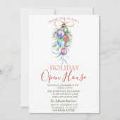 水彩クリスマスボール オープンハウス 招待状 (正面)