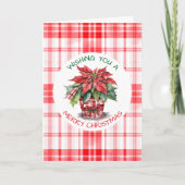 水彩クリスマスポインセチアパーソナライズされた カード (正面)