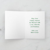 水彩クリスマスポインセチアパーソナライズされた カード (内部)