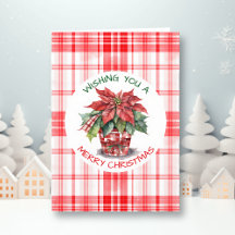 水彩クリスマスポインセチアパーソナライズされた