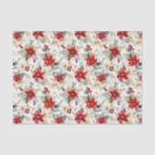 水彩クリスマスポインセチア 薄葉紙 (正面)