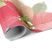 水彩クリスマスポイントセッティア花フローラW ラッピングペーパー (ロールコーナー)