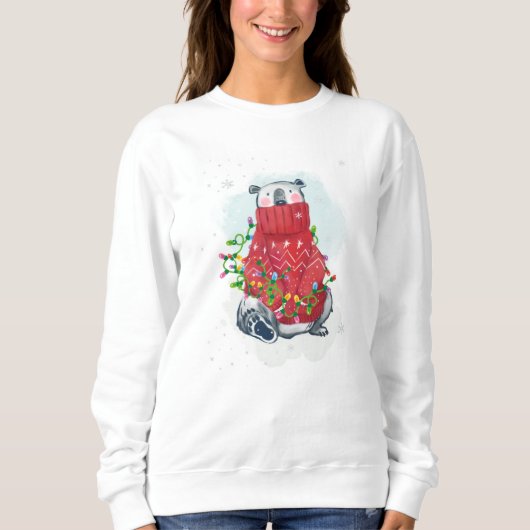 水彩クリスマスポーラーベア スウェットシャツ (正面)