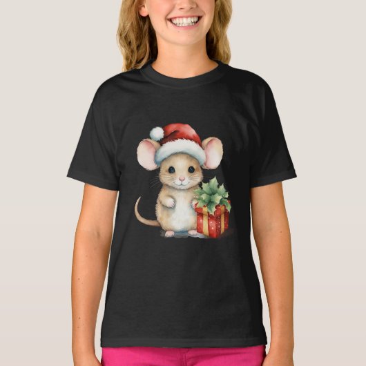 水彩クリスマスマウス Tシャツ (正面)