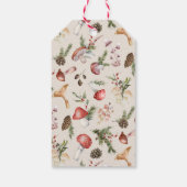 水彩クリスマスマッシュルーム素朴ウッドランド ギフトタグ (裏面)