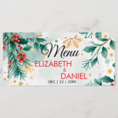 水彩クリスマスメ結婚ニュー メニュー (正面/裏面)