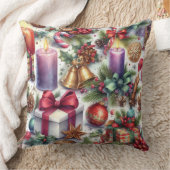 水彩クリスマスモチーフホリデー クッション (ブランケット)
