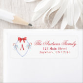 水彩クリスマスモノグラムキャンディケーンクレスト ラベル (インサイチュ)