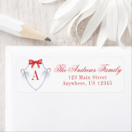 水彩クリスマスモノグラムキャンディケーンクレスト ラベル