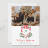 水彩クリスマスモノグラムクレスト シーズンカード (正面)