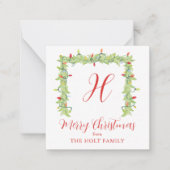 水彩クリスマスライトガーランドエンクロージャー ノートカード (正面)