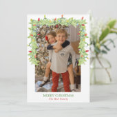 水彩クリスマスライトガーランド写真 シーズンカード (スタンド正面)