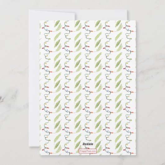 水彩クリスマスライトガーランド シーズンカード (裏面)