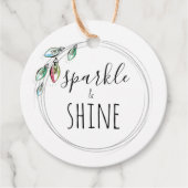 水彩クリスマスライトギフトラベル フェイバータグ (正面)