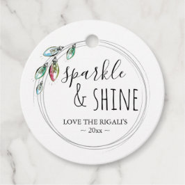 水彩クリスマスライトギフトラベル フェイバータグ