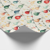 水彩クリスマスライトストランドガーランド ラッピングペーパー (角)