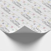 水彩クリスマスライトメリークリスマス ラッピングペーパー