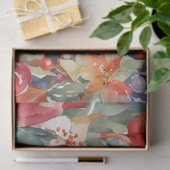 水彩クリスマスラビッツ赤金ゴールドフローラ 薄葉紙 (ギフト)