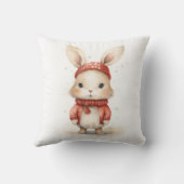 水彩クリスマスラビット クッション (裏面)