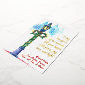 水彩クリスマスランプのポストフォト背面 箔シーズンカード (回転した状態)