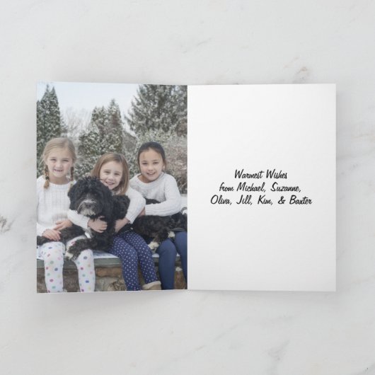 水彩クリスマスランプのポスト写真の内側 シーズンカード (内部)