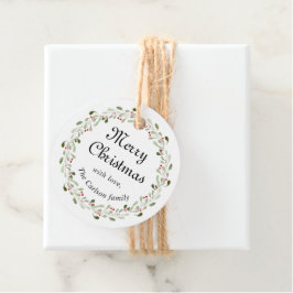 水彩クリスマスリースクリスマスラベル フェイバータグ