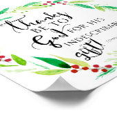 水彩クリスマスリースバイブル聖句レタリング ポスター (角)