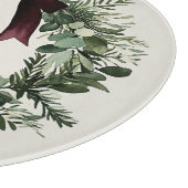 水彩クリスマスリースパーソナライズされた名 カッティングボード (角)