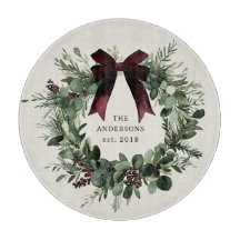 水彩クリスマスリースパーソナライズされた名