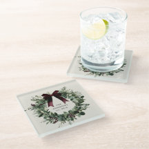 水彩クリスマスリースパーソナライズされた名