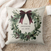 水彩クリスマスリースパーソナライズされた名 クッション (ブランケット)
