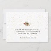 水彩クリスマスリースビジネスホリデー カード (裏面)