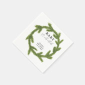 水彩クリスマスリースベビーシャワー スタンダードカクテルナプキン (角)