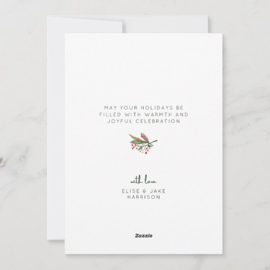 水彩クリスマスリースホリデーカード シーズンカード (裏面)