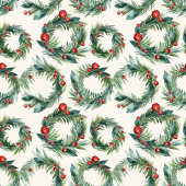 水彩クリスマスリースホリデーブランケット フリースブランケット