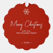 水彩クリスマスリース写真 オーナメントカード (裏面)