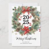 水彩クリスマスリース シーズンカード (正面)