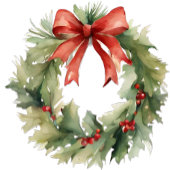 水彩クリスマスリース シーズンカード